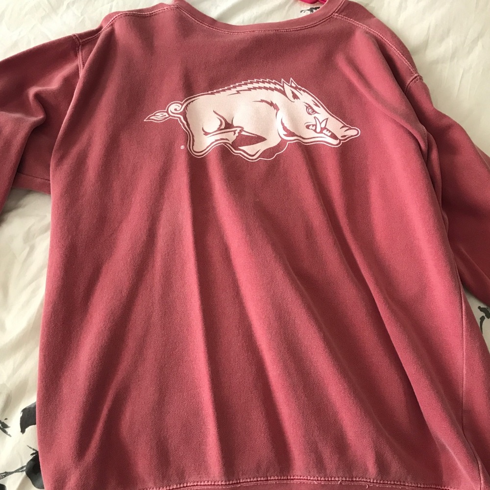 Faded Red Arkansas comfort colors sweatshirt